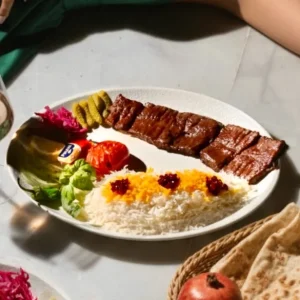 Authentic Barg (With Rice) at Toranj Persian Restaurant Marbella Spain