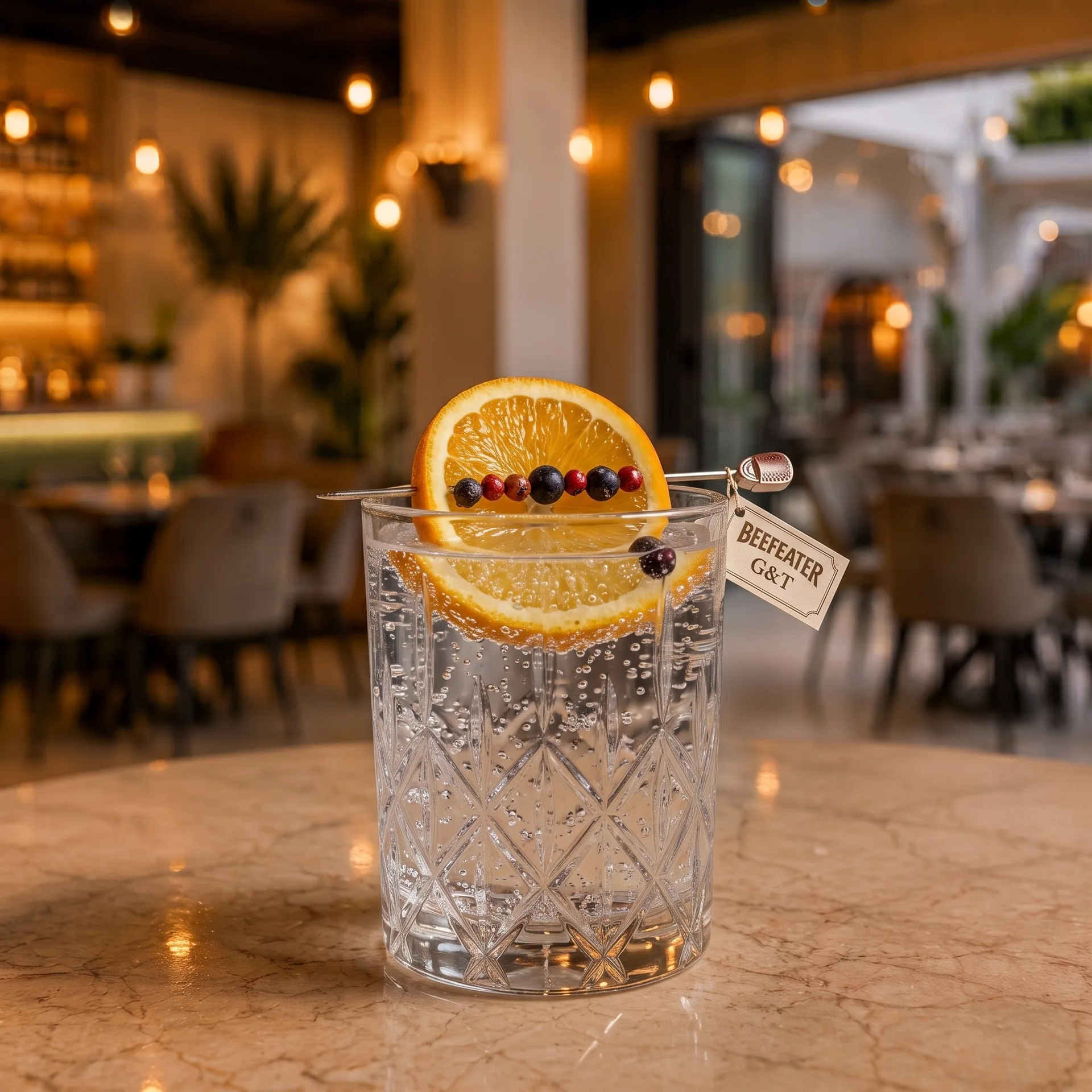 Authentic Beefeater at Toranj Persian Restaurant Marbella Spain