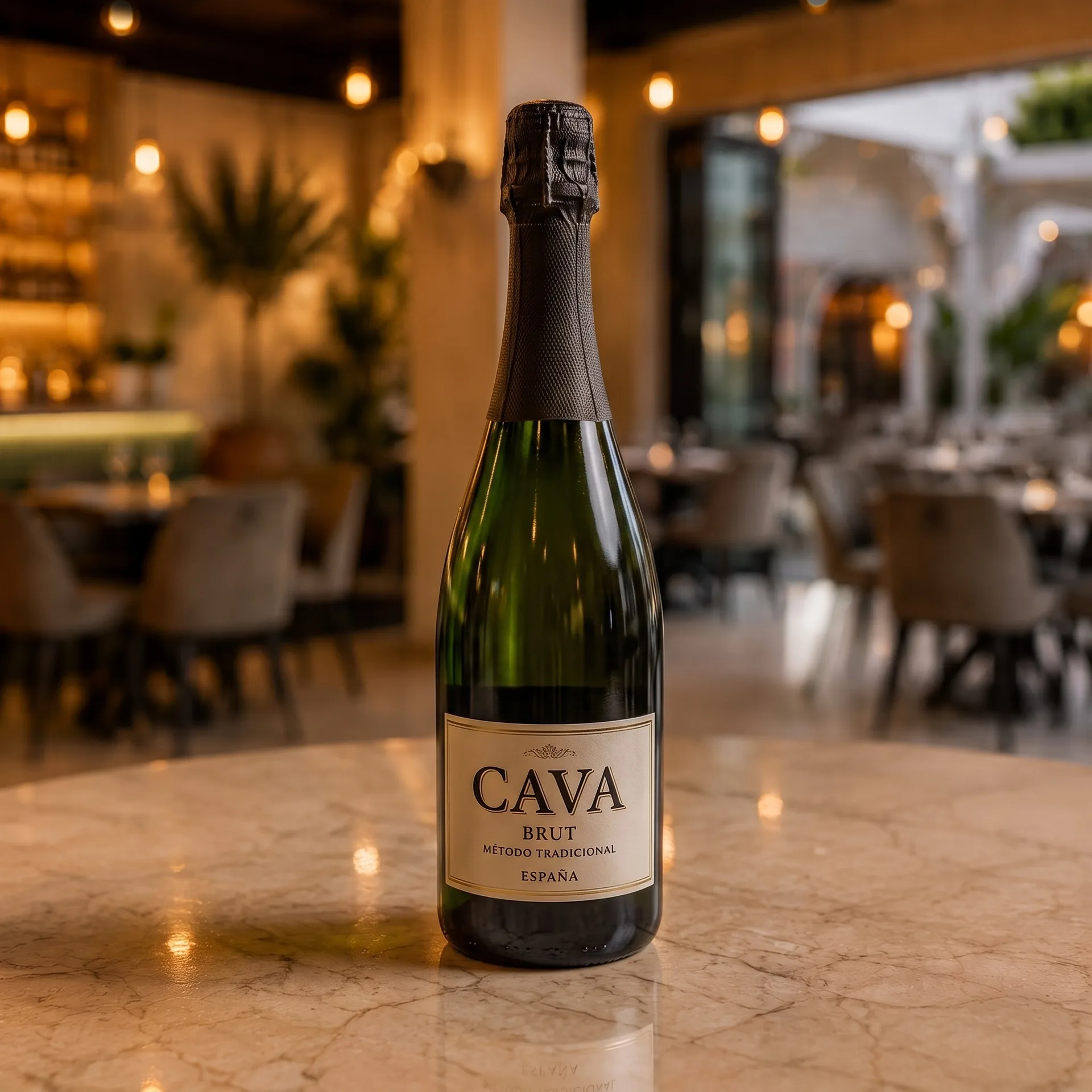 Authentic Bottle of cava at Toranj Persian Restaurant Marbella Spain