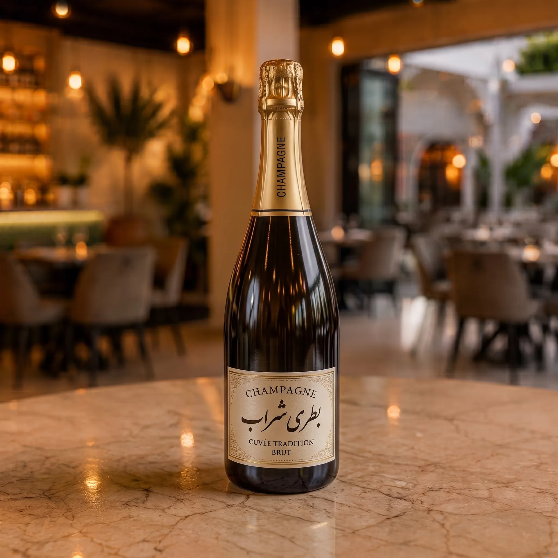 Authentic Bottle of wine at Toranj Persian Restaurant Marbella Spain