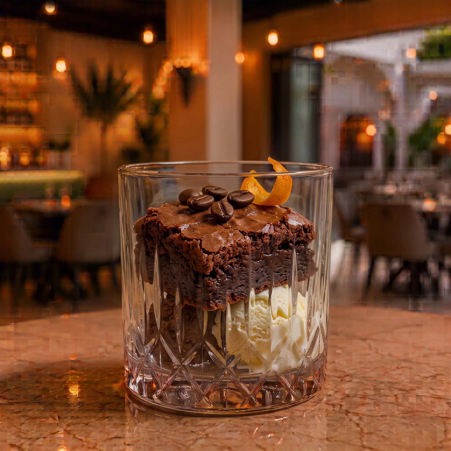 Authentic Brownie at Toranj Persian Restaurant Marbella Spain
