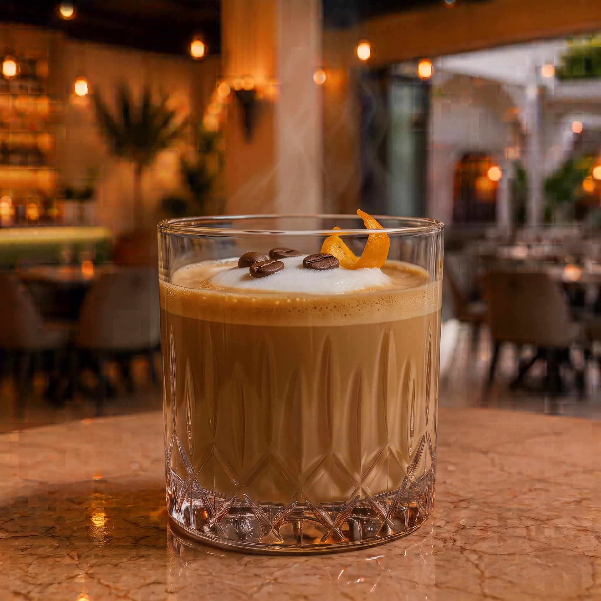 Authentic Cortado at Toranj Persian Restaurant Marbella Spain