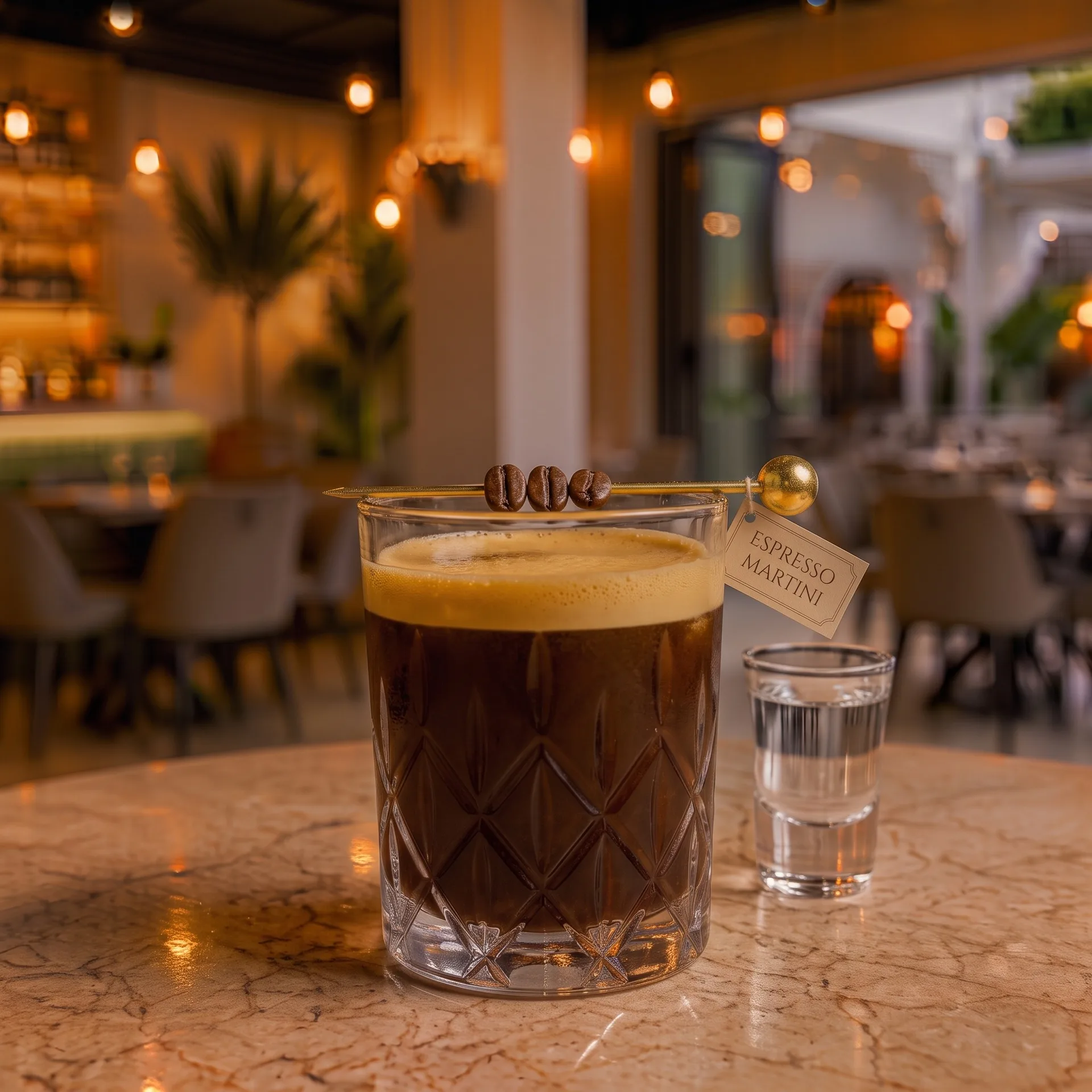 Authentic Expreso Martini at Toranj Persian Restaurant Marbella Spain