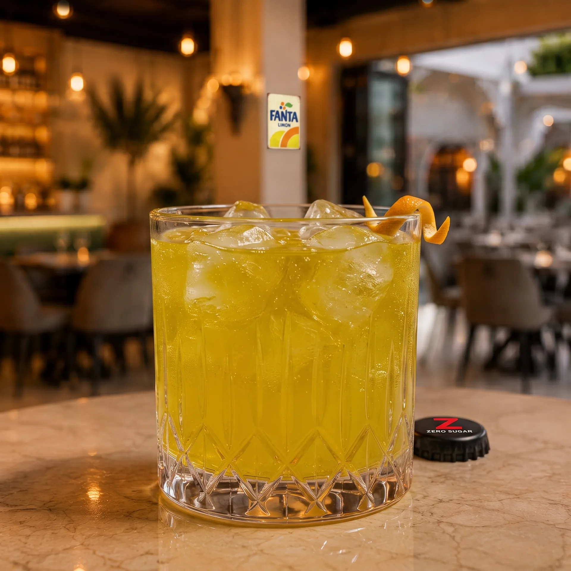 Authentic Fanta limon at Toranj Persian Restaurant Marbella Spain