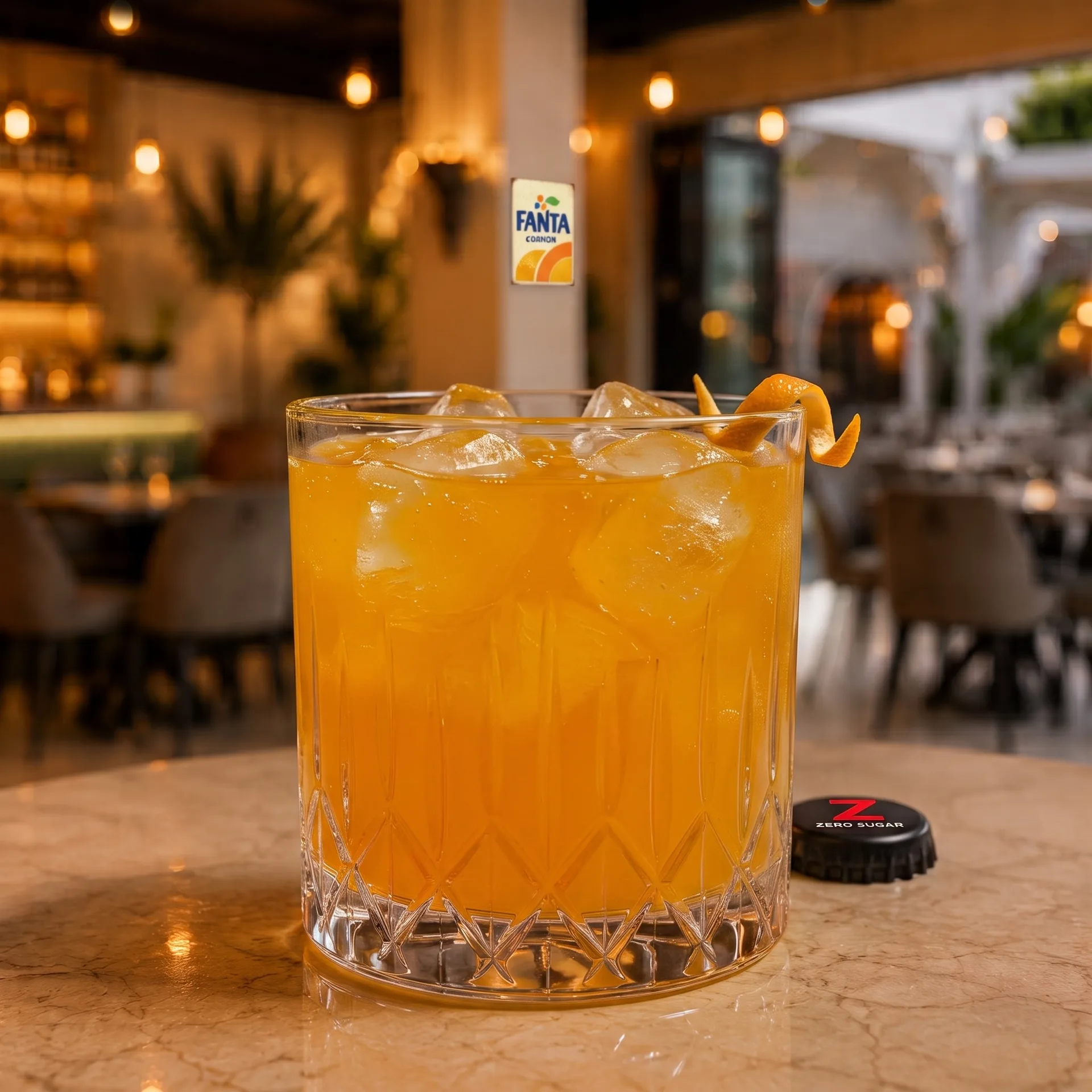 Authentic Fanta naranja at Toranj Persian Restaurant Marbella Spain