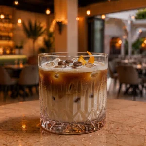 Authentic Ice coffee at Toranj Persian Restaurant Marbella Spain