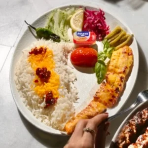 Authentic Jujeh (With Rice) at Toranj Persian Restaurant Marbella Spain