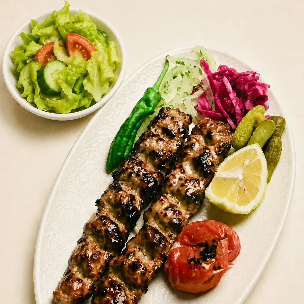 Authentic Kubideh (With Salad) at Toranj Persian Restaurant Marbella Spain