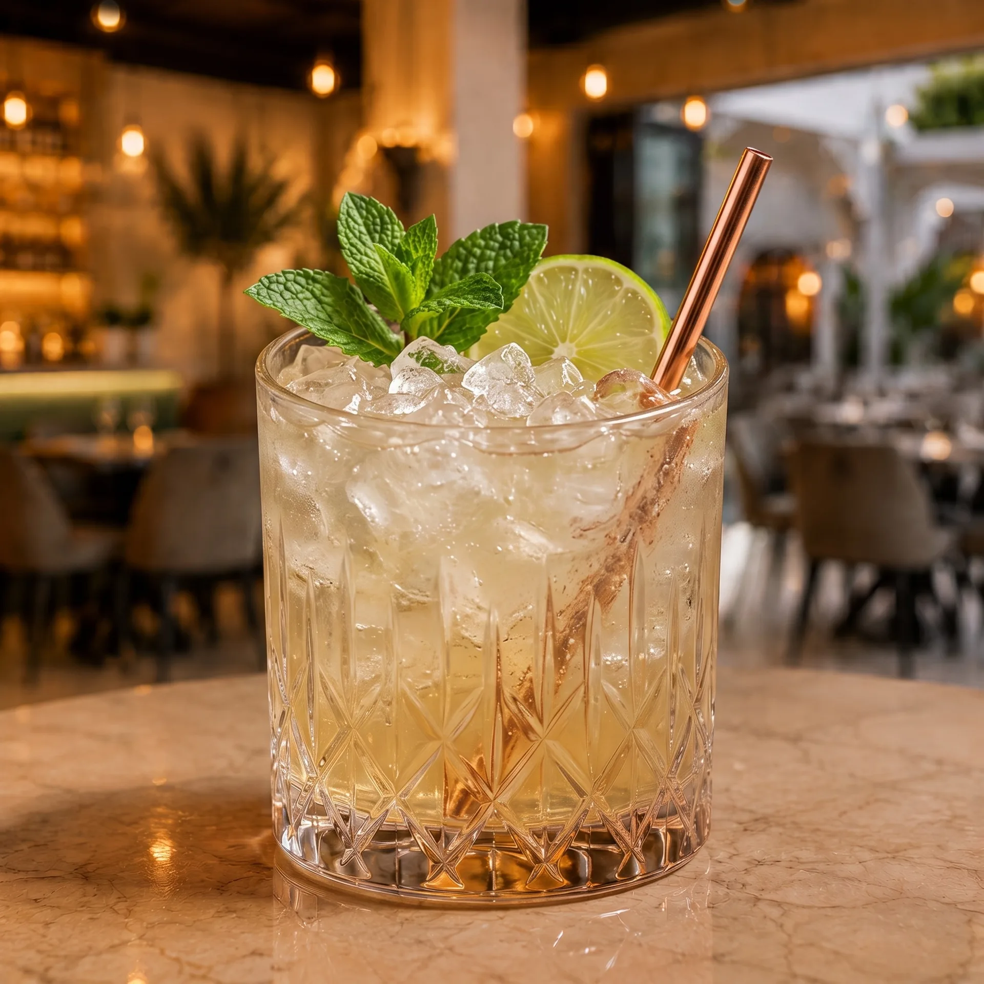 Authentic Moscow mule at Toranj Persian Restaurant Marbella Spain