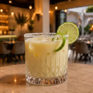 Authentic Pina Colada at Toranj Persian Restaurant Marbella Spain