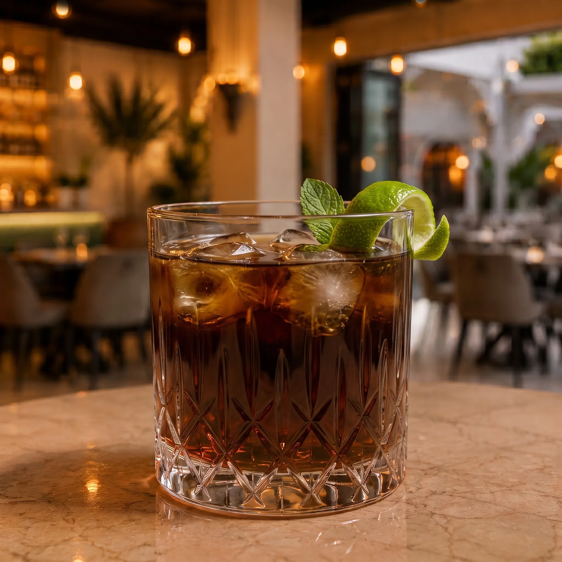 Authentic Rum cola at Toranj Persian Restaurant Marbella Spain