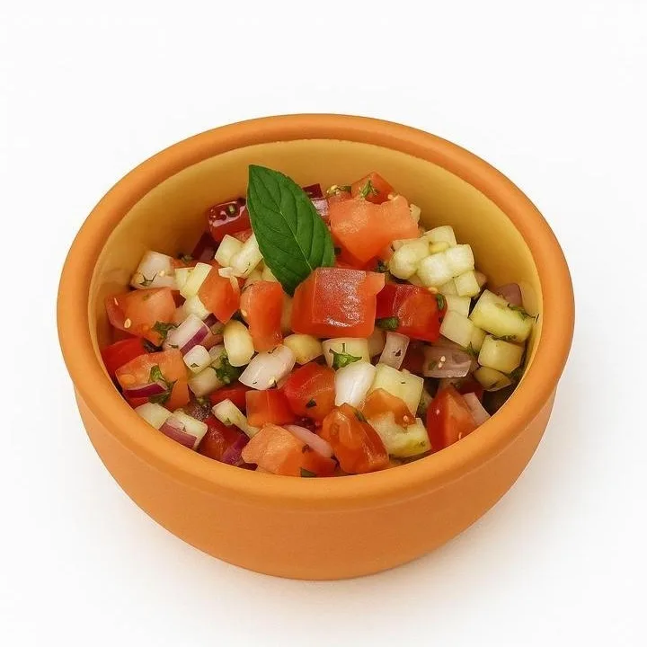 Authentic Salad shirazi at Toranj Persian Restaurant Marbella Spain