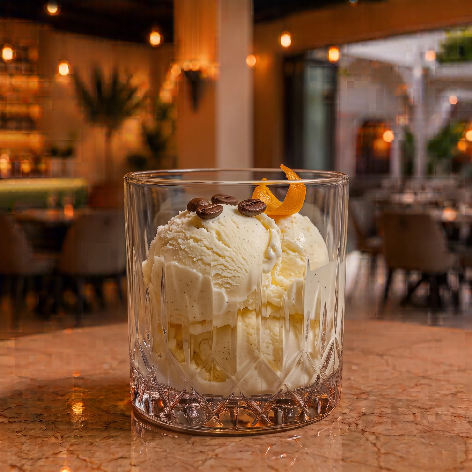 Authentic Vanilla ice cream at Toranj Persian Restaurant Marbella Spain