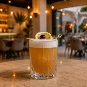 Authentic Whisky sour at Toranj Persian Restaurant Marbella Spain
